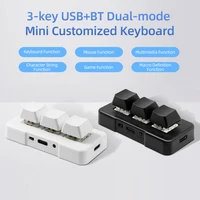 MK321BT 3-key Mini Customized Keyboard with Mechanical Blue Switch USB+BT Dual-mode Connection for Office Game Multimedia - Image 4
