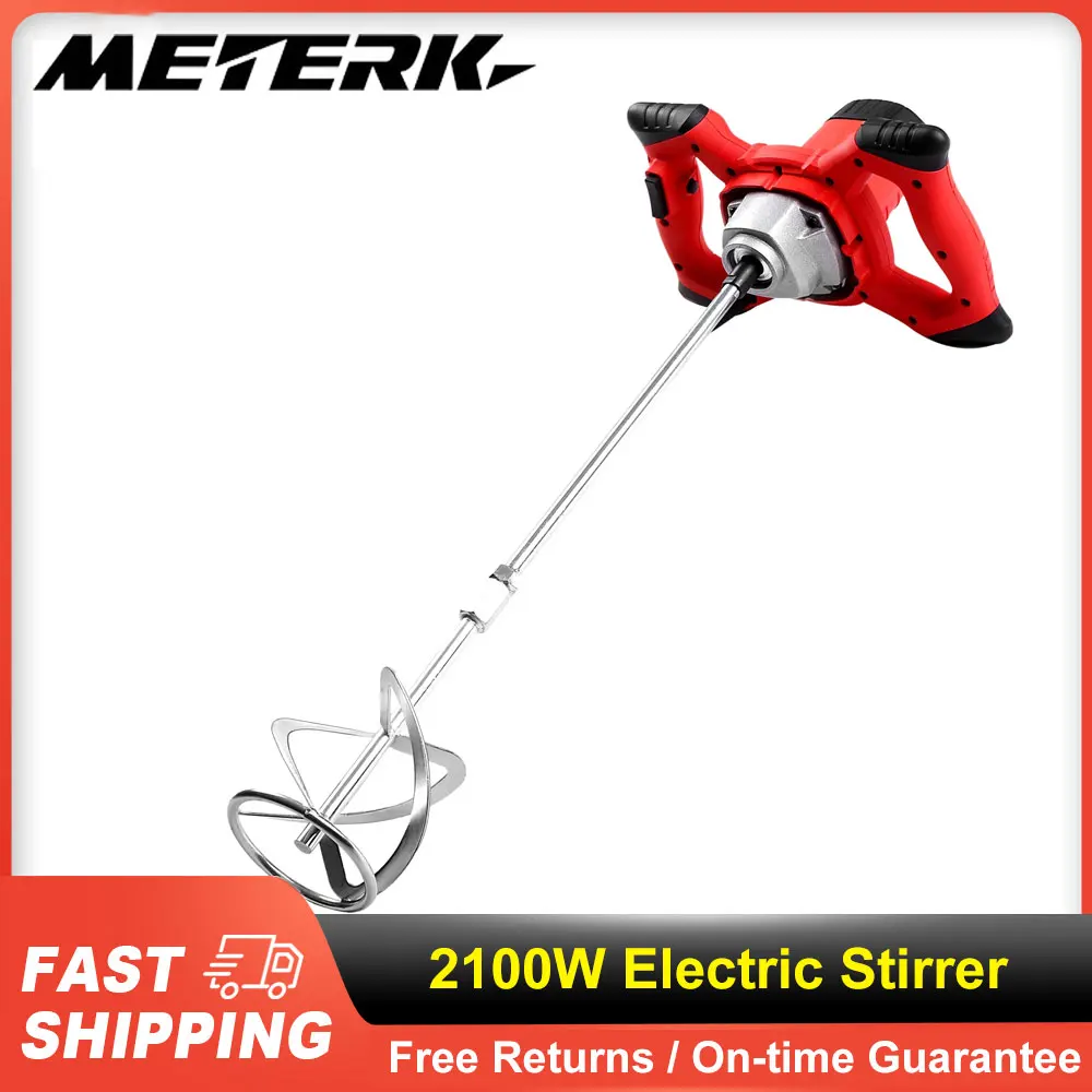 전기 시멘트 믹서 교반기, 중장비 6 단 속도 조절, 휴대용 S형 콘크리트 믹서, 모르타르용 페인트 진흙 그라우트, 2100W  Best5