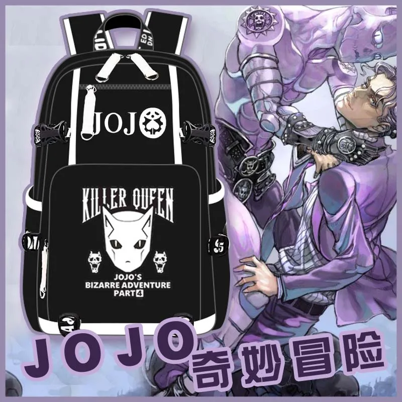 

Anime JOJO's Bizarre Adventure Golden Wind Killer Queen Backpack Multifunction Laptop bag School Shoulder Bags For Boys Girls