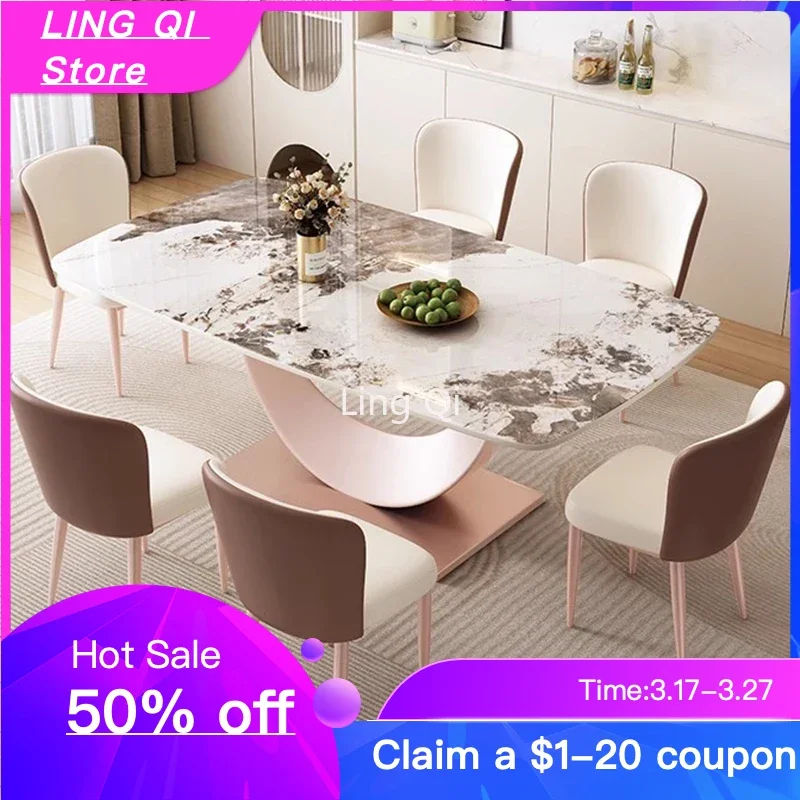

White Hotel Lobby Dining Table Restaurant Luxury Salon Drinks Coffee Tables Entryway Serving Mesas De Jantar Kitchen Furniture