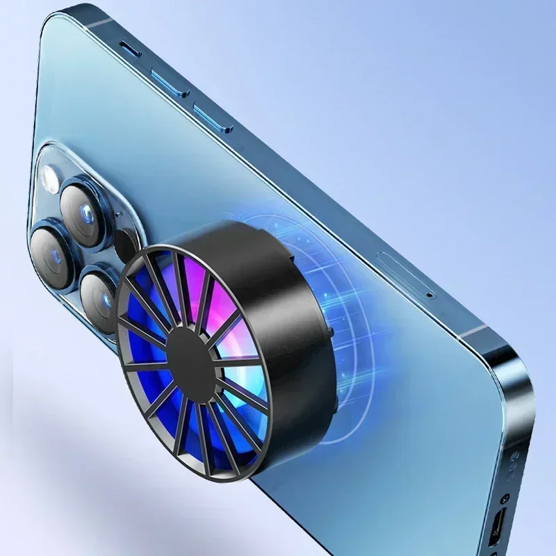 Phone Radiator Air-cooled Magnetic Low Noise Cooling Fan for Phone Tablet PUGB Genshin Game Fast Cooling