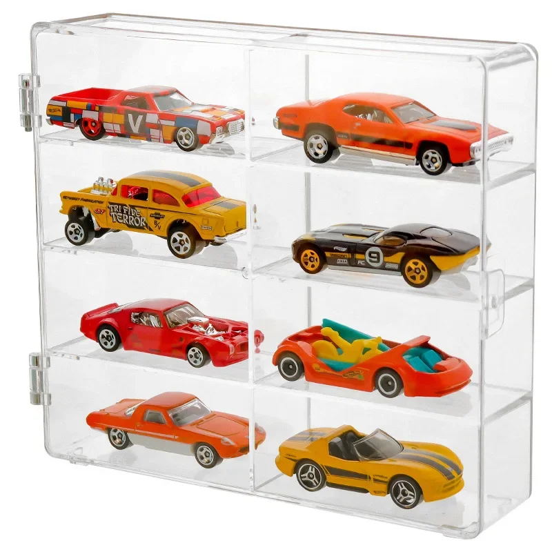 Back To School Storage Rack, Transparent Collection Rack, 8-compartment Car Model Storage Box, Suitable for Home and Office Use
