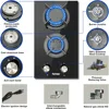 Gas Cooktop 2 Burner Propane Cooktop, 12 Inch LPG/NG Dual Fuel Gas Stove Top, Built-in Tempered Glass Gas Cooktop for Apartment 3