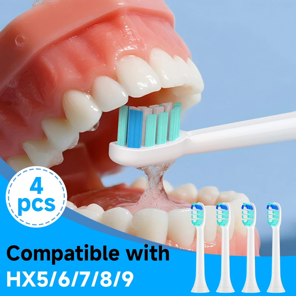 필립스 HX5/HX6/HX7/HX8/HX9/커버 브러시 헤드 포함 4/8/12/20개 교체용 칫솔 헤드 무료 배송