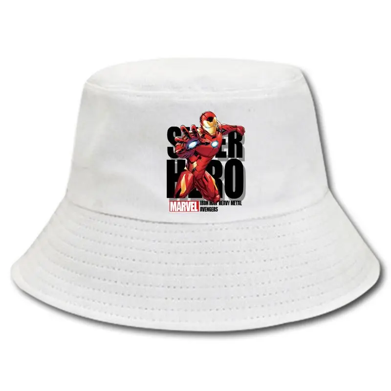 

Marvel Anime Avengers Alliance Cartoon Peripheral Personality Hat Iron Man Fisherman Hat Fashion Trend Versatile Sunshade Hat