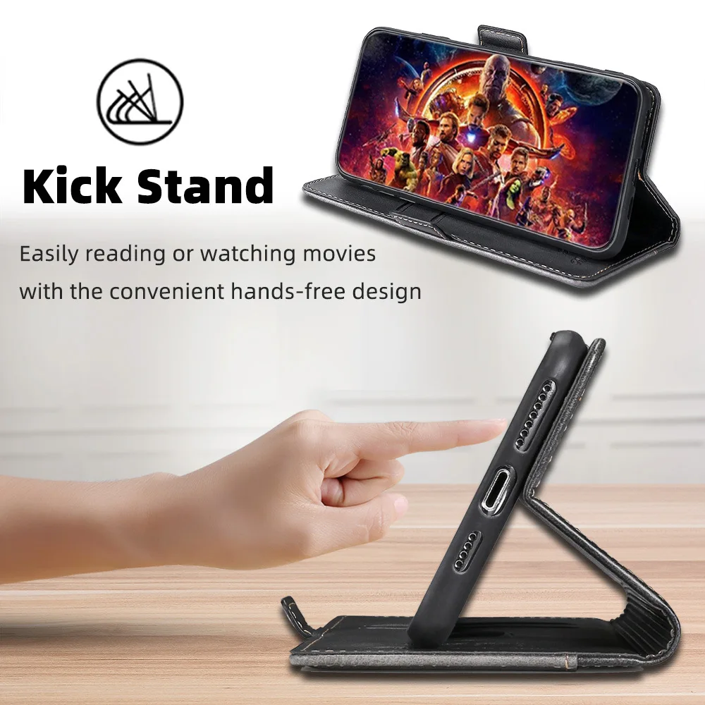 Premium PU Leather Wallet Phone Case with Card Holder and Flip Cover Design