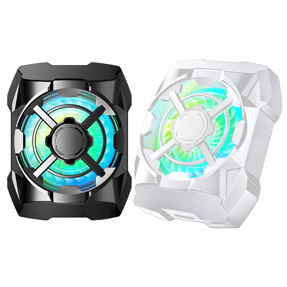 Rechargeable Wireless Phone Cooling Fan with Adjustable Speeds and Blue Light