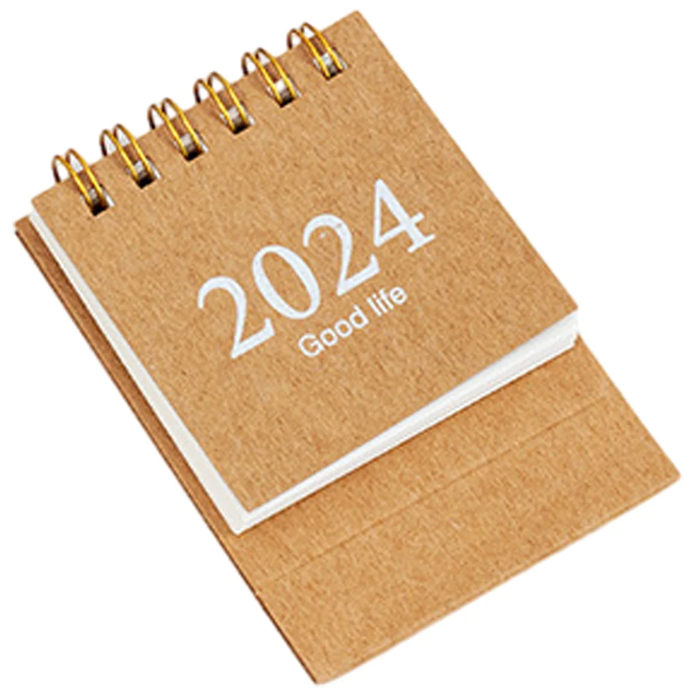 

2024 Desk Calendar Calendars Daily Delicate Paper Fine Standing Metal Double Coil Office