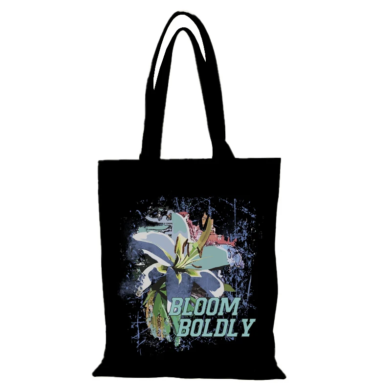 Geschenktüte Blumen Canvas Einkaufstasche Mode Damen Handtasche Freizeit Stofftaschen Handtaschen Eco Shopper Shopping Strand Schulter Dame – Detail 9