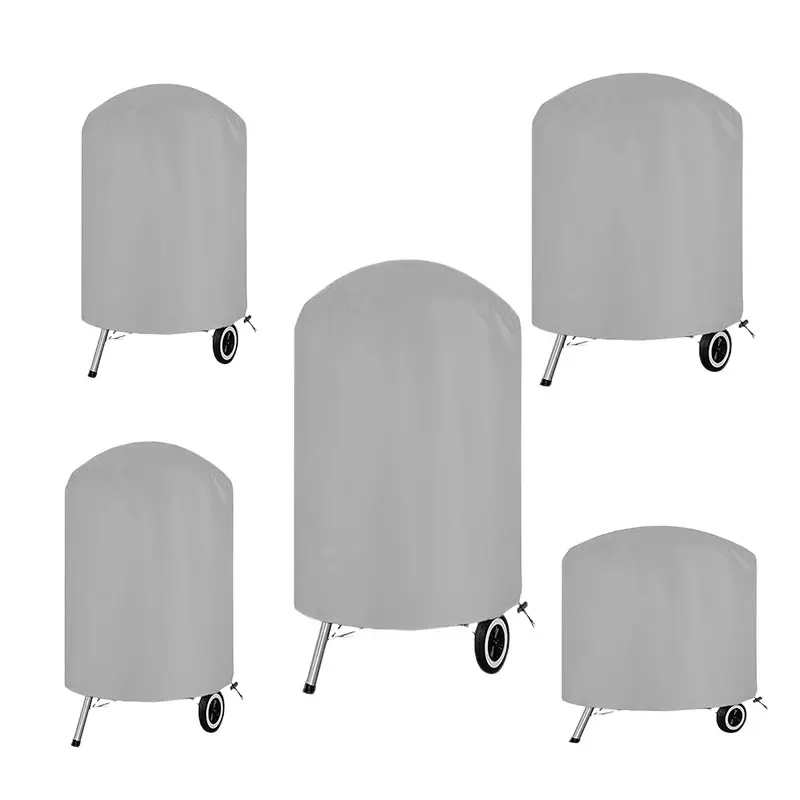 210D Outdoor Round Grill Cover Waterproof Fire Pit Stove BBQ Weber Heavy Furniture Cover Gas Charcoal Electric Grill Cover