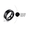 Stylish Black Mens Initial Ring, Waterproof Stainless Steel A-Z Letter Wedding Bands for Male Boys Finger Gift Jewelry 5