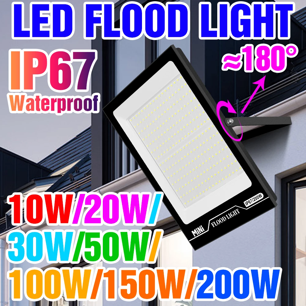 Led Flood Light 220V Outdoor Garden Projector Flood Lights Led IP67 Waterproof Garden Spotlight Reflector Landscape Lighting