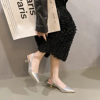 Sandales pointues en cuir pour femmes, grande taille, talon bas, bout ouvert, chaussures formelles élégantes et décontractées, mode été 2025 4