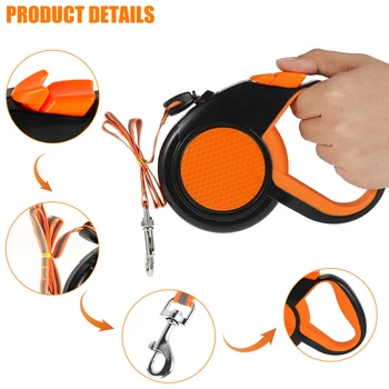 8M Retractable Dog Lead Heavy Duty Pet Walking Leash with Strong Reflective Tape Non-Slip Handle for Small Medium Large Dogs 3