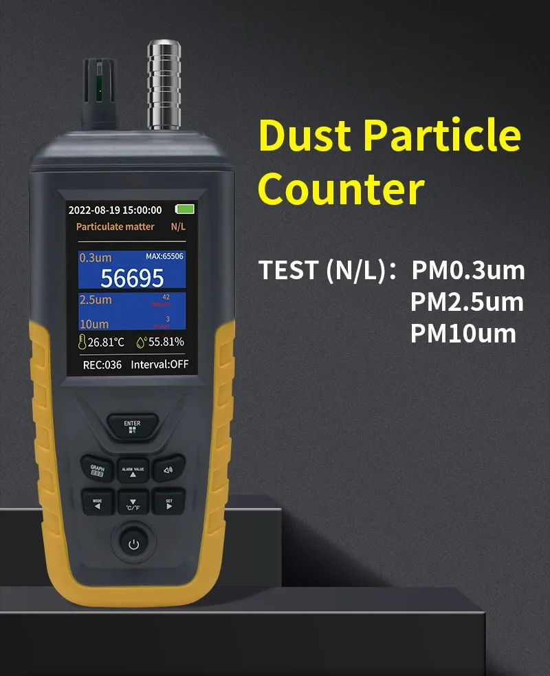 TC-8200 Dust Particle Counter Air Quality Monitor High Sensitivity 3-channel Pm0