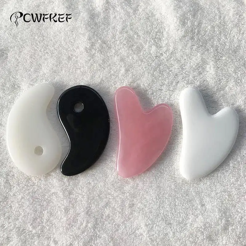 

Natural Jade Gua Sha Scraper Board Massage Rose Quartz Jade Guasha Stone For Face Neck Skin Lifting Wrinkle Remover Beauty Care