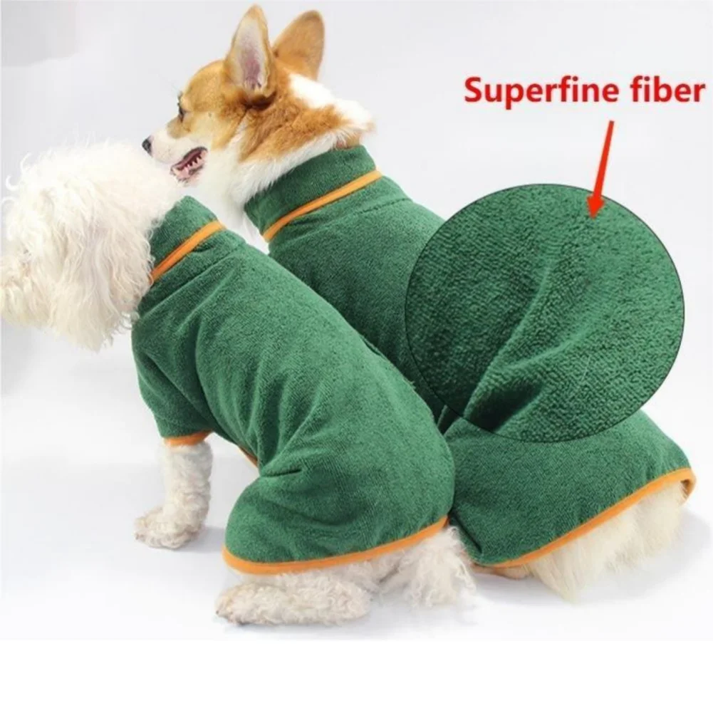 Dog Bathrobe Pet Drying Coat Clothes Soft Super Absorbent Beach Towel for Large Medium Small Dogs Cats Fast Dry Dog Bath Robe