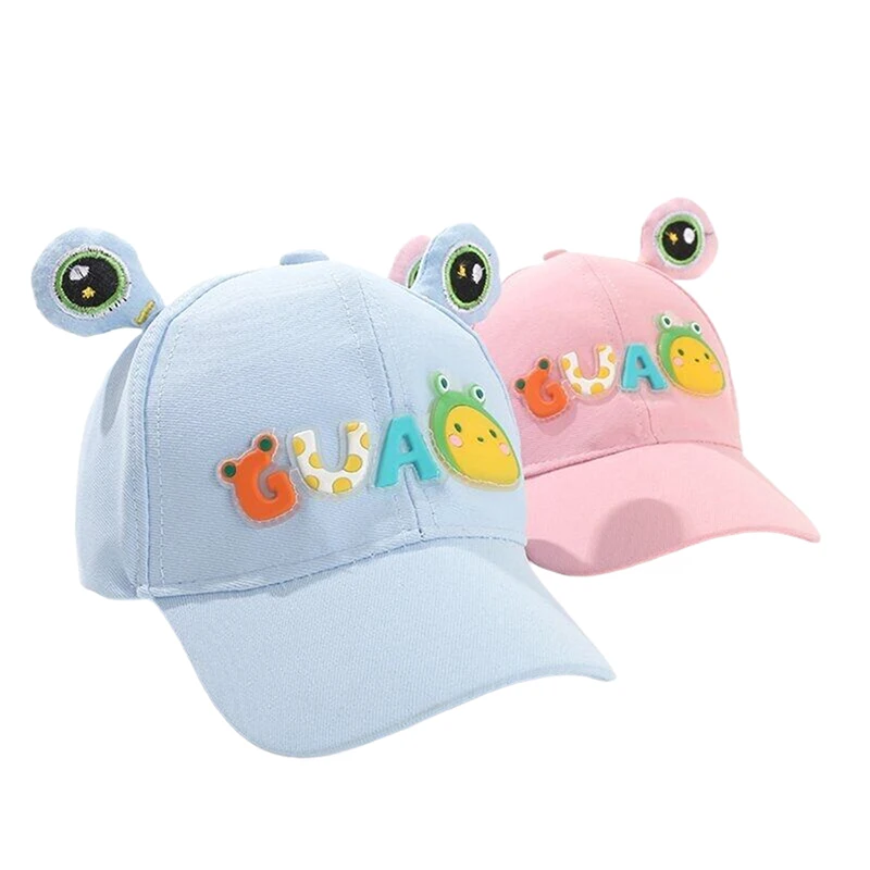 1 Piece Sunshade With Ears Boys Girls Fisherman Hat Cartoon Little Frog Baby Baseball Cap Sun Protection Kids Sun Visor Hats