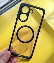Luxury Armor Frosted Transparent Magnetic Back Cover - Acrylic Bumper Case for POCO X7 Pro (Clear Magsafe)