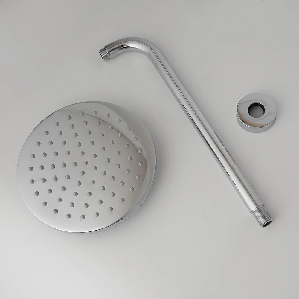 Description Picture 6 of itemOUBINI Round Bathroom Shower Head Chrome Finished Rainfall Shower Heads Stainless Steel Top Spray Showerhead With Shower Arm