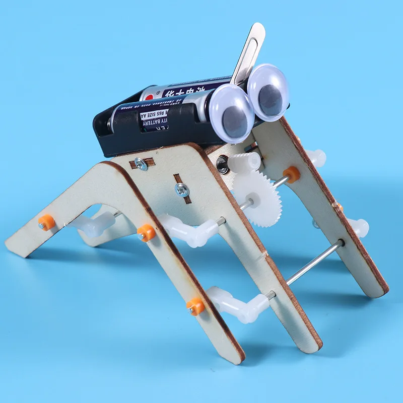 Immaginazione Robot ragno ambulante fatto a mano fai-da-te Robot bionico assemblare modello scienza tecnologia kit di esperimenti educativi in legno - immagine 6