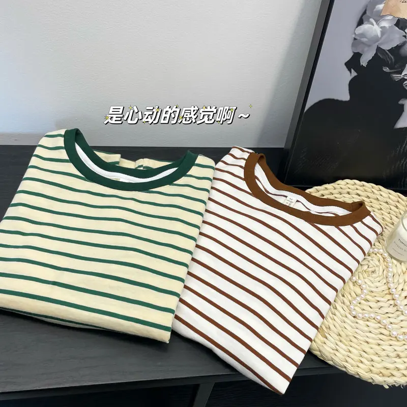 Maternity Nursing Tops Breastfeeding Top Striped Cotton T Shirt for Pregnant Women Summer Tees Short Sleeve Pregnancy T-shirt 4