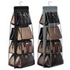 Wardrobe Closet Transparent Storage Bag Hanging Handbag Organizer Sundry Shoe Bag with Hanger Pouch Transparent Storage 6
