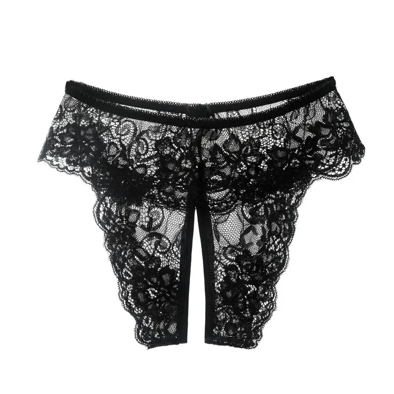 Women Underwear Sexy Lingerie XL XXL 4XL Ladies Transparent Sexy Open Crotch Panties Lace Briefs Women Crotchless Erotic Thong Thong Sexy Lingerie Panties