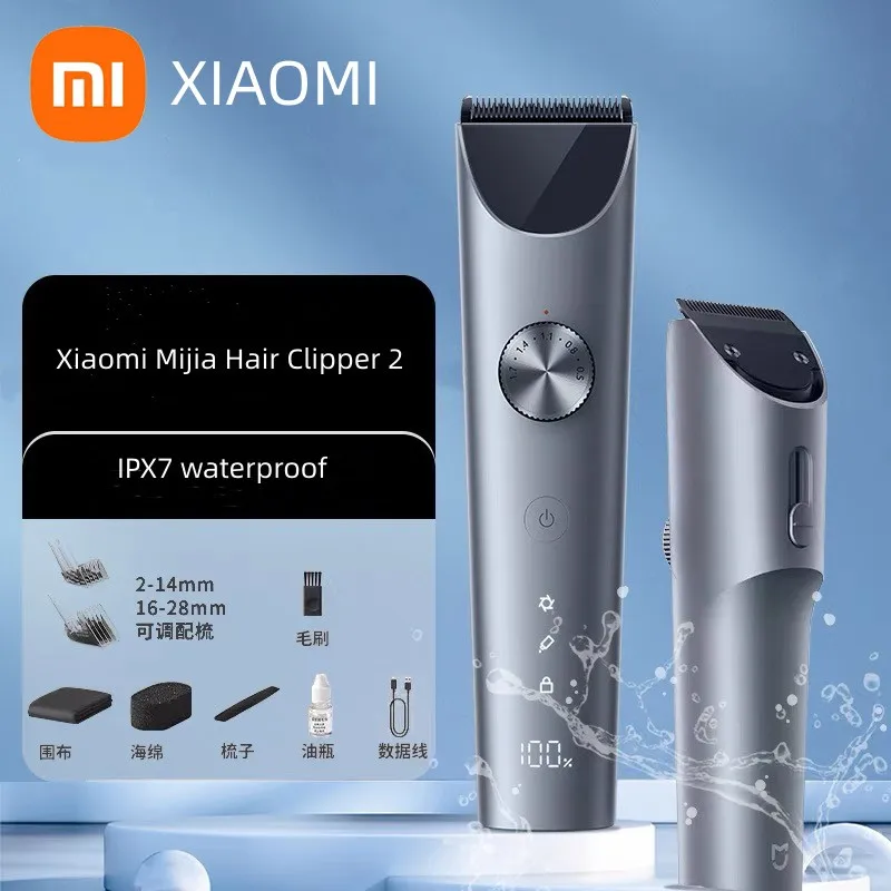 Nova xiaomi mijia máquina de cortar cabelo profissional ipx7 à