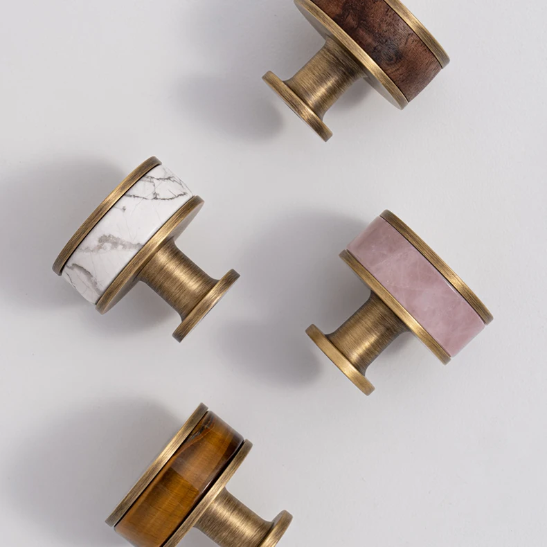 solid brass cabinet knob luxury stone crystal finish