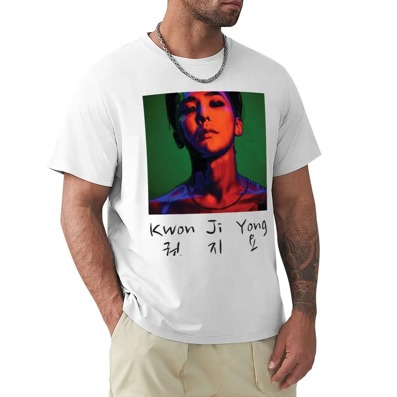 

Kwon Ji Yong 2 T-Shirt heavyweights summer tops Aesthetic clothing mens vintage t shirts