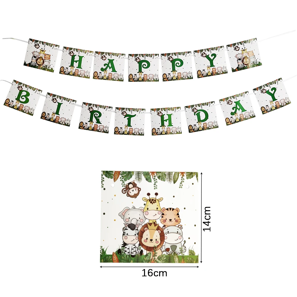 85/50pcs Dschungel tiere Geburtstags feier Einweg geschirr Set Dschungel Safari Thema Party liefert wilde Papp teller Tassen – Detail 4