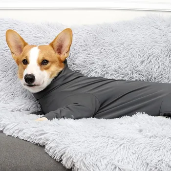 Long-Sleeved One-piece Pet Pajamas 4-Legged Pet Clothing Post-Surgery Recovery Shirt Dog Anxiety Relief Outdoor Pet Clothing 4