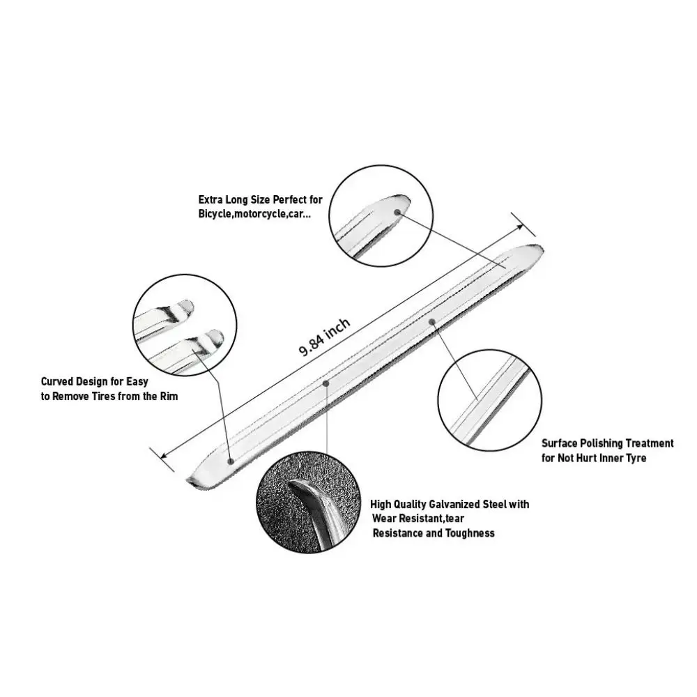 New 10inch Car Tire Wrench Steel Spoon Portable Removal Tool Motorcycle Bicycle Car Accessories Repair Tools