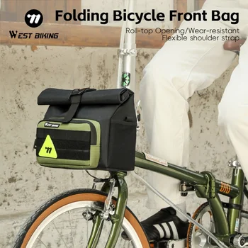 Borsa da manubrio WEST BIKING 3.3L a sgancio rapido per bici pieghevole Brompton, borsa da tubo anteriore con sistema MOLLE per ciclismo urbano