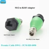 Waterproof M12 to RJ45 Ethernet Panel Mount Feedthrough Connector M12 X Coding 8Pin Male to RJ45 Bulkhead Industrial Adapter 1