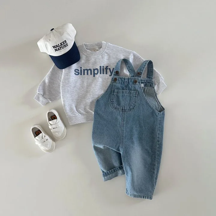 Autumn Baby Denim Overalls Boy Girl Solid Casual Sleeveless Jumpsuit