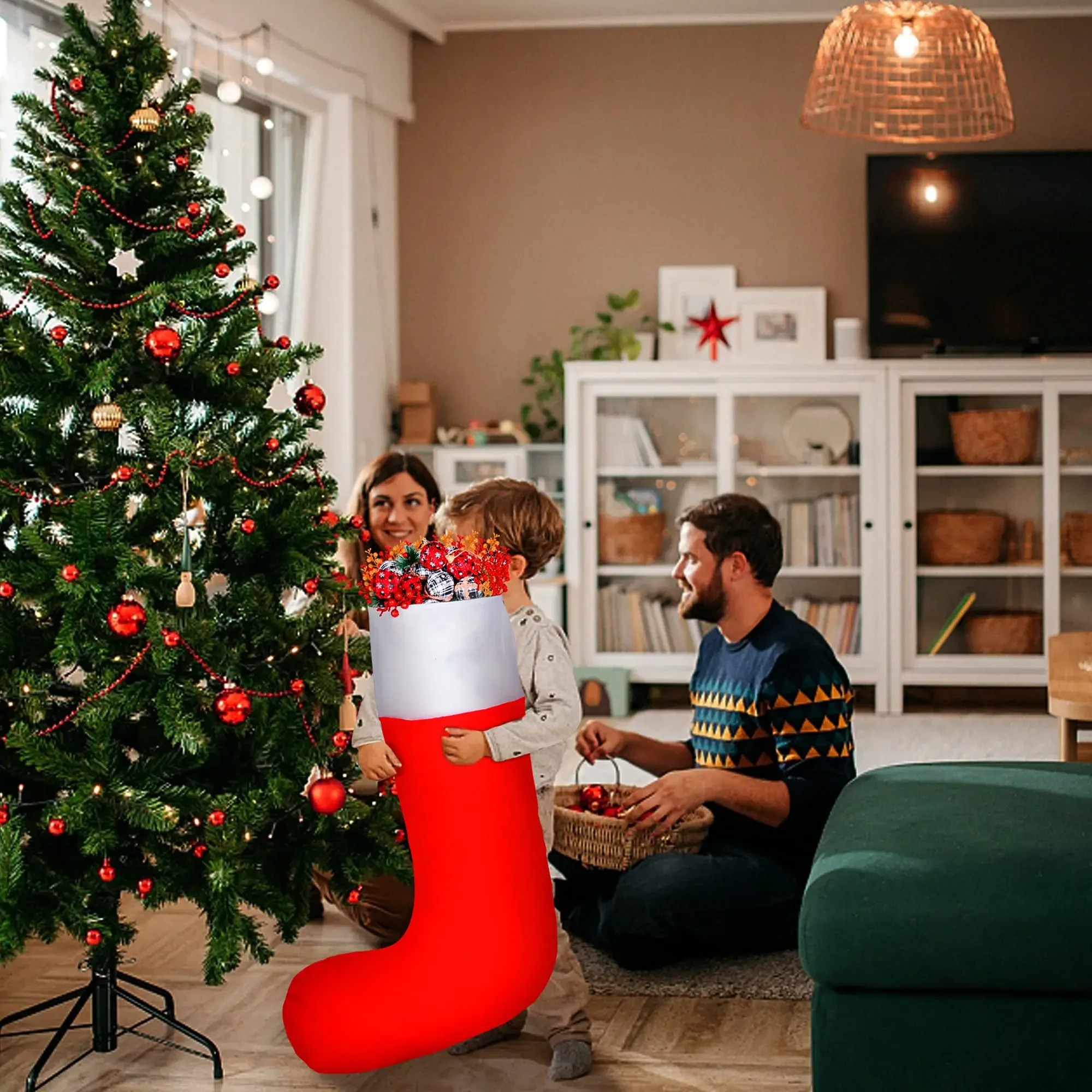 90cm Jumbo Christmas Stockings,Giant Xmas Felt Stocking for