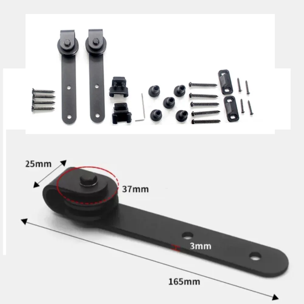 Mini Sliding Barn Door Hardware Cabinet Kit Top Mounted Hanging Hanger Track Steel Rail Set Smooth Silent Cabinet Hardware