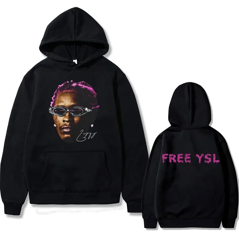 

Young Thug Thugger Slime Season Concert Hoodie Pink Rare Hip Hop Graphic Hoodies Men's Rap Streetwear Men Oversized Sweatshirt