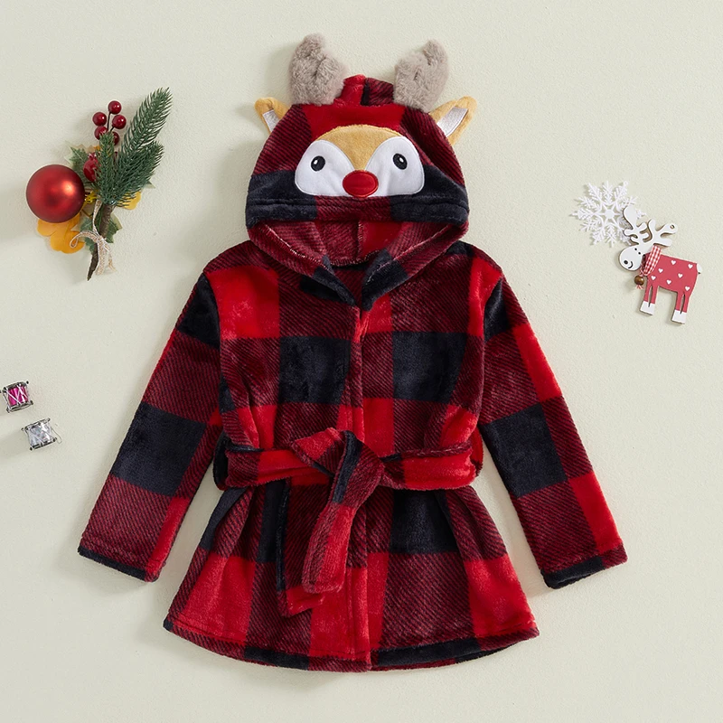 Children s Christmas Santa Claus Costume Short Sleeve Velvet Hooded Cosplay Outfit for Toddlers Boys Girls