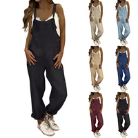 Women Plus Size Overalls Jumpsuits Casual Solid Loose Dungarees Romper Baggy Retro Fashion Trend Classic All-Match Jumpsuits - Image 2