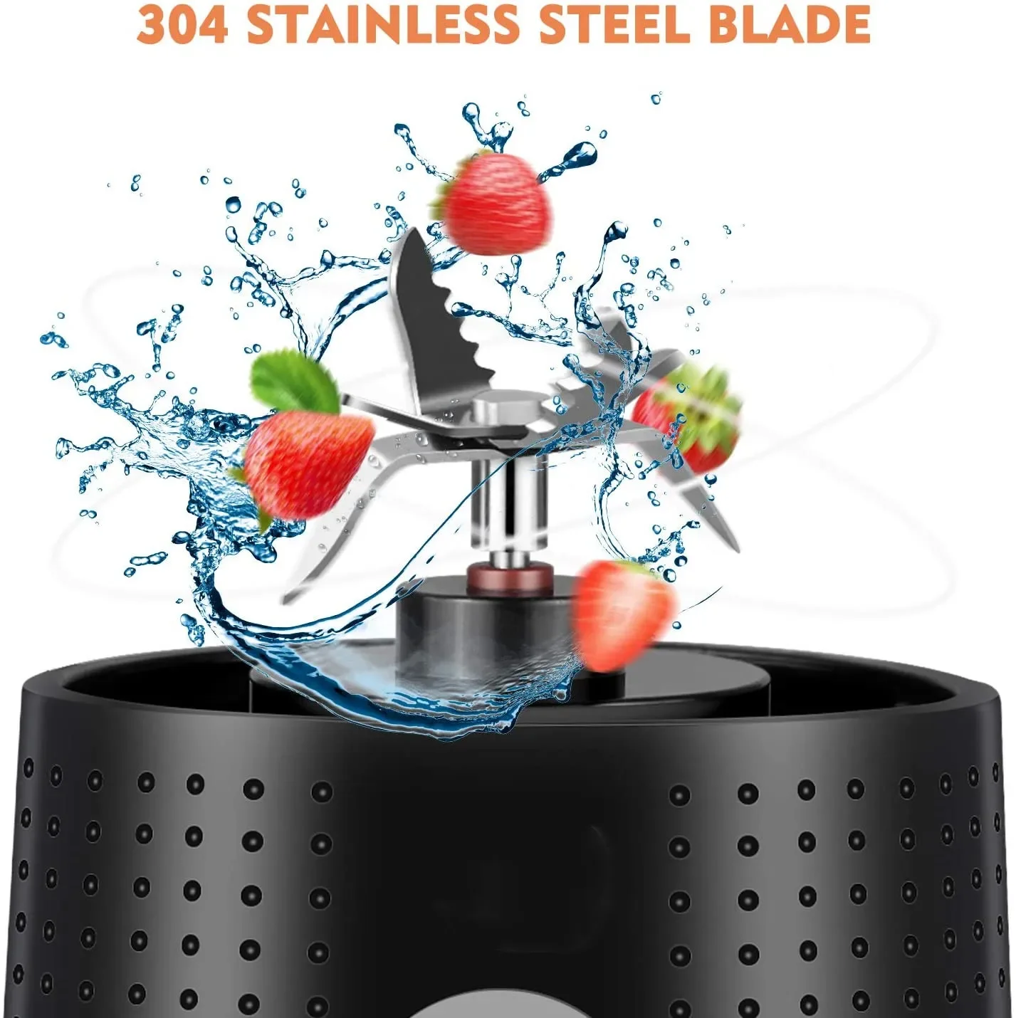 Orange Juicer Blender Machine Black Wireless Fresh Juice Blender Bottle Portable Mini Fast Orange Squeezer Can Blend Ice 5
