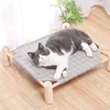 Cat and Dog Hammock Bed  Wooden Cat Hammock Elevated Cooling Bed Detachable Portable Indoor Outdoor Pet Bed Suitable 5