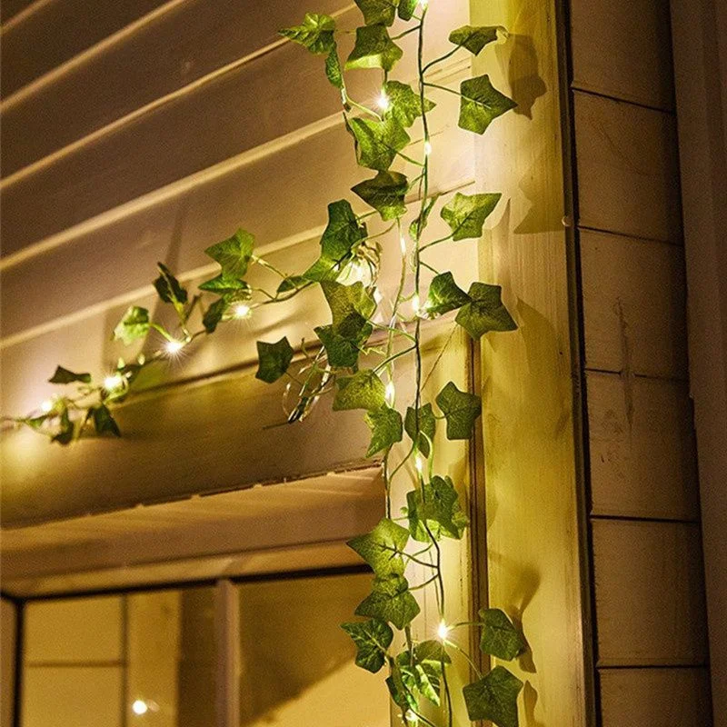 

Artificial Plant Tiny Leaf String Lights LED Fairy Lights Garland Christmas Decorations New Year Wedding Garden Home Street Lamp