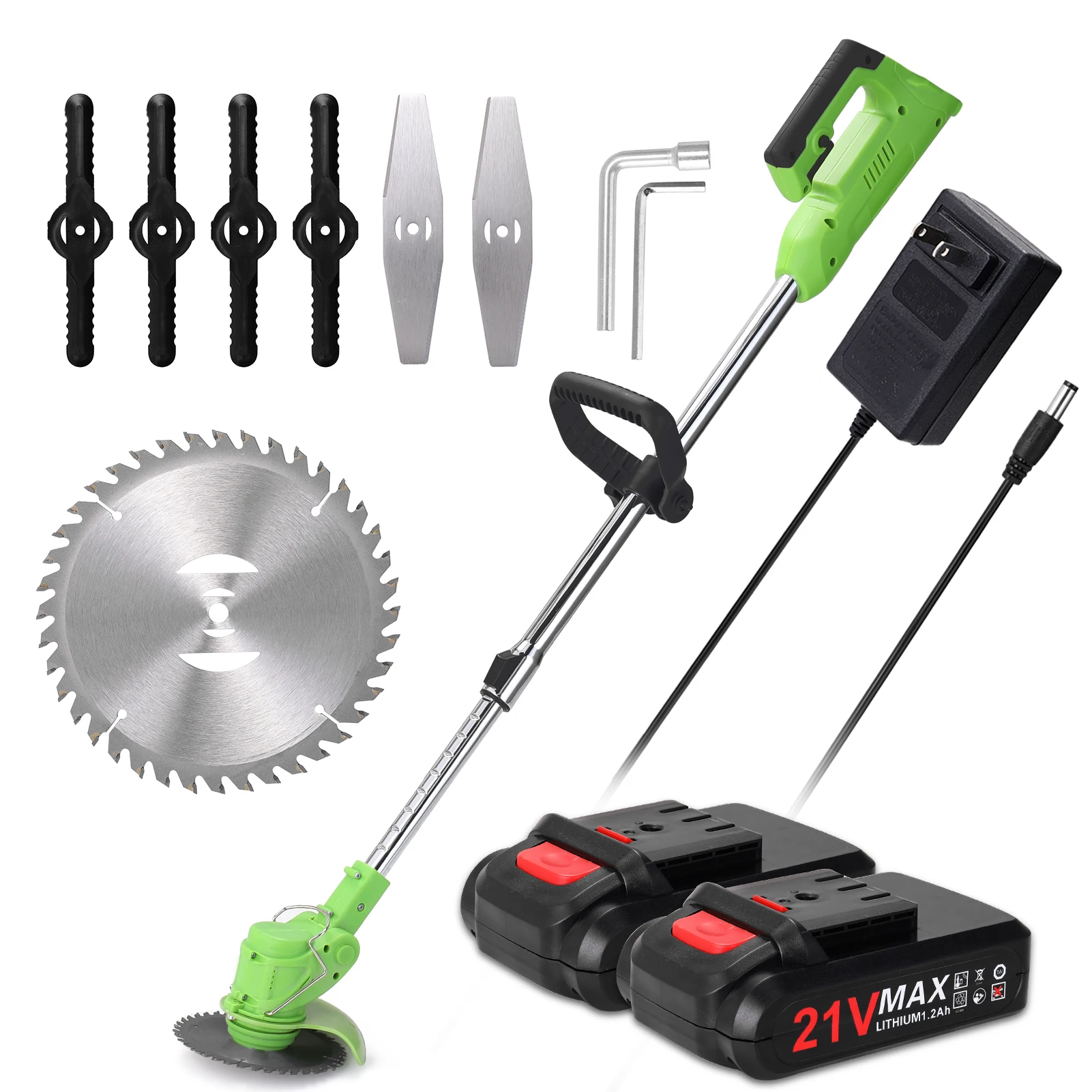 Electric Lawn Mower High Power Cordless Grass Trimmer Portable Electric Weed Eater Rechargeable Battery Home Garden Tools