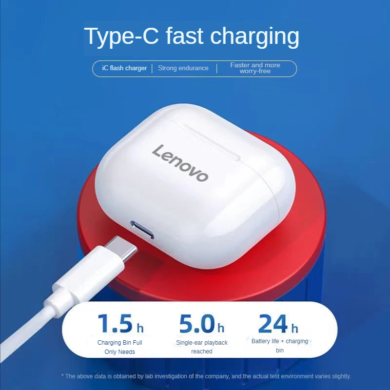 Lenovo wireless earphones bluetooth headphones Originele Lenovo Lp40 5PCS 10PCS Bluetooth Headset 5.0 Semi-in-ear meeslepende audio hi-fi TWS microfoon touch control