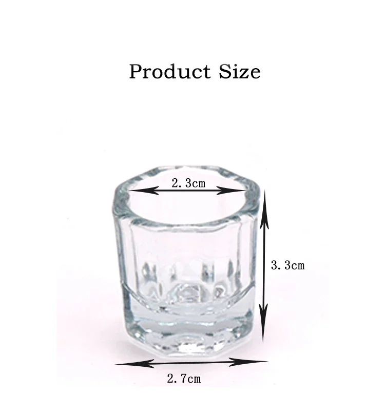 Description Picture 2 of itemCrystal Glass Acrylic Powder Liquid Nail Cup Dish Lid Bowl Cup Holder Equipment Manicure Tools Nail Art Jewelry Storage Cup