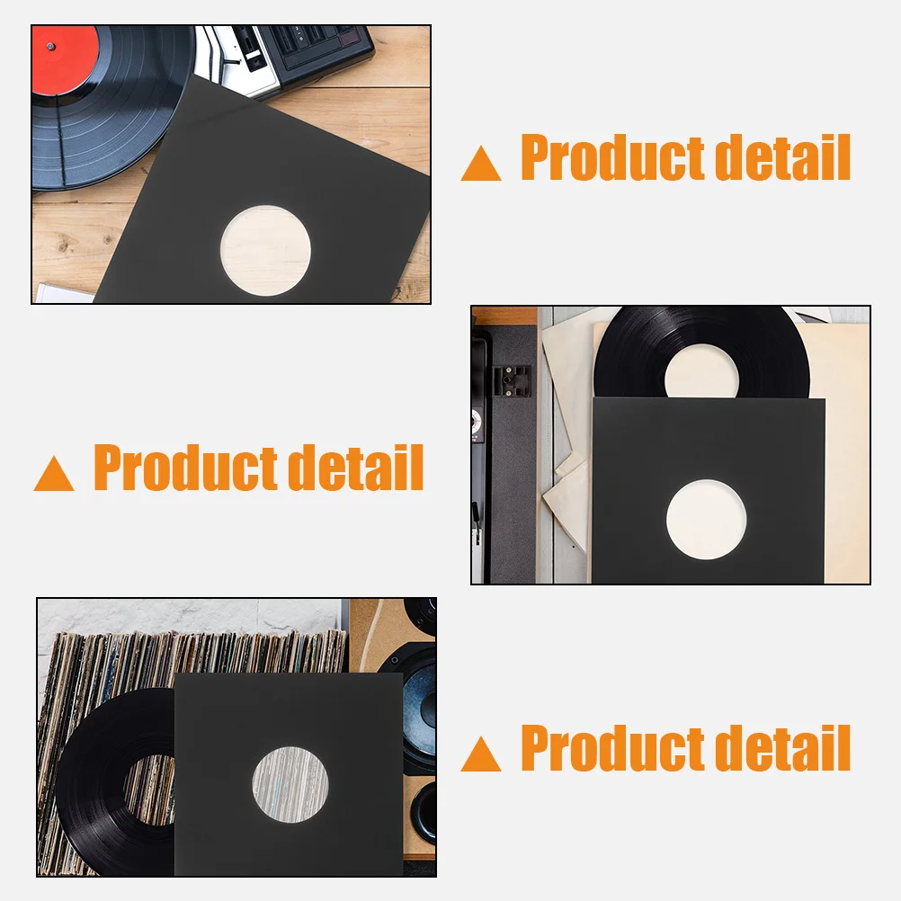 12Pcs Vinyl Record Sleeves Kraft Paper Protective Covers 12 Inch Jackets Storage Record Storage Inner Sleeves for Vinyl Records
