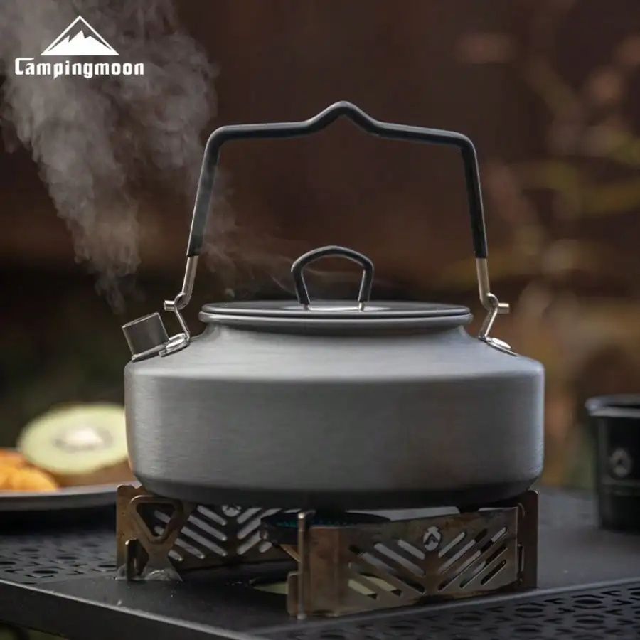 CAMPINGMOON 0.8L, 1L, 1.5L,Camping Teapot, Outdoor Kettle, Large Capacity Portable Aluminum Alloy Coffee Pot